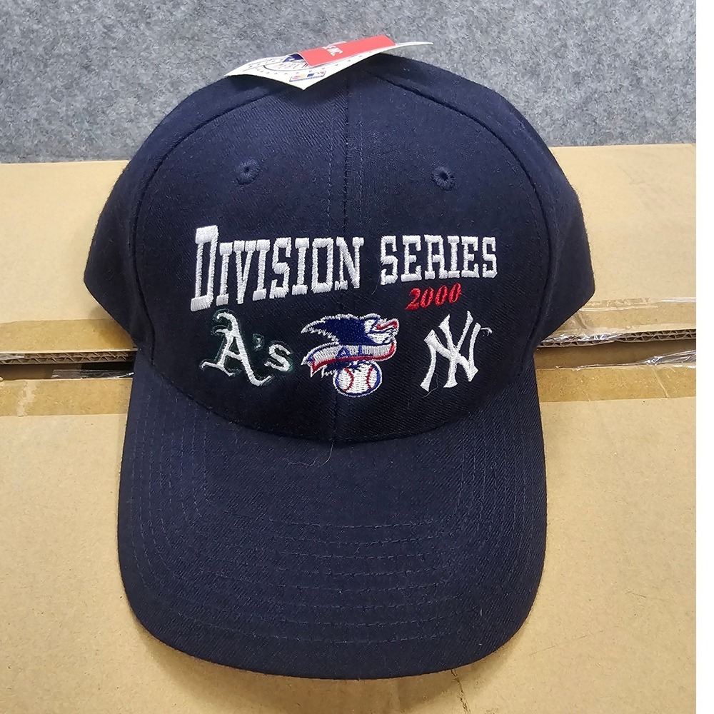 Vintage 2000 MLB Division Series Hat Oakland Athletics New York Yankees Navy Cap